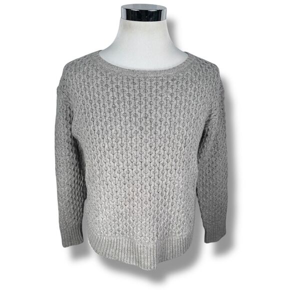 Title Nine Speaking Sweater Women’s Small Gray Merino Alpaca Blend Knit Pullover - Picture 1 of 10